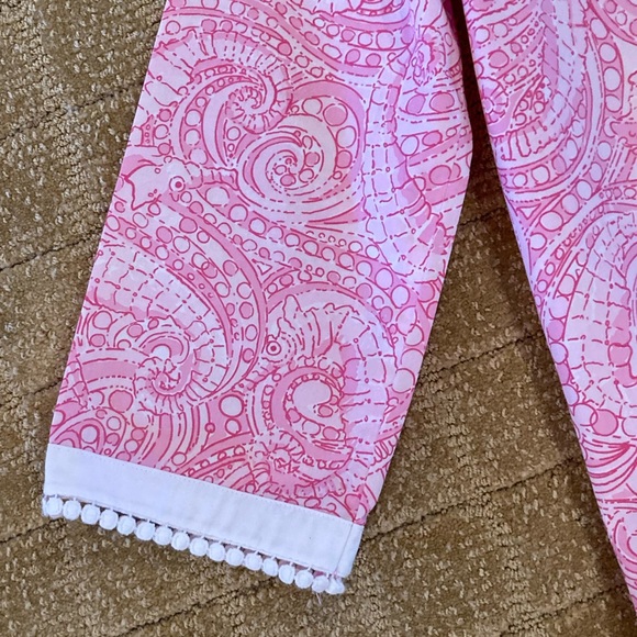 Lilly Pulitzer girls seahorse top pink/white sz 12 - Picture 10 of 15